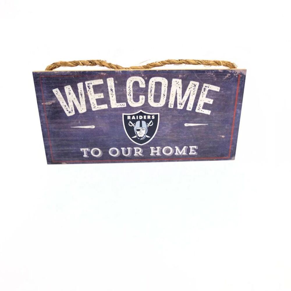 NFL Welcome To Our Home Las Vegas Raiders Wood Sign 12" x 6"